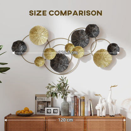 Metal Wall Art, Modern Hanging Wall Decor with Multi-Disc Design for Living Room