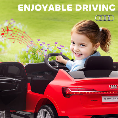 Audi E-tron Licensed 12V Kids Electric Ride on, Electric Car for Kids, with Parental Remote, Music Lights MP3