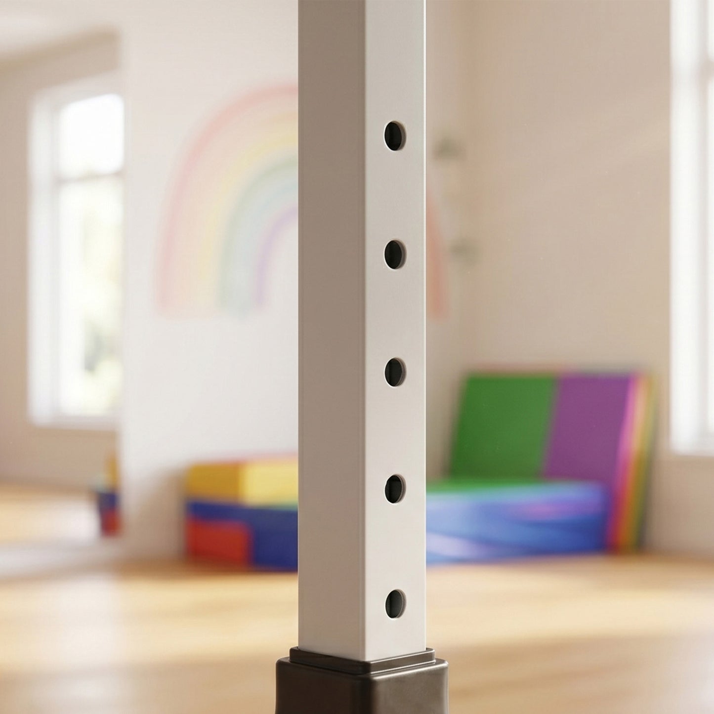 Height Adjustable Gymnastics Horizontal Bar for Kids, Children Junior Kip High Bar Fitness, Blue
