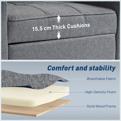 3-in-1 Single Sofa Bed, Convertible Sleeper Chair Bed - Dark Grey