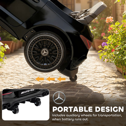 Licensed Mercedes AMG Kids Electric Car, 12V Ride On Car with Dual Motors, Remote Control for 3-6 Years, Black
