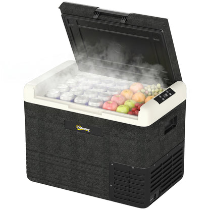 40L Portable Car Refrigerator - Grey and Black