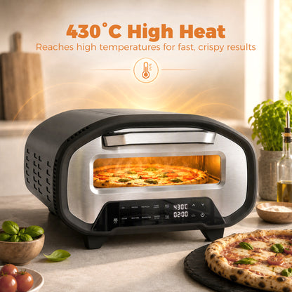 Electric Pizza Oven, 12 Inch Pizza Maker with 8 Preset Modes and Ceramic Stone, 2200W