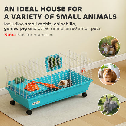 Small Animal Cage Rabbit Guinea Pigs Chinchillas Cage with Wheels Water Bottle