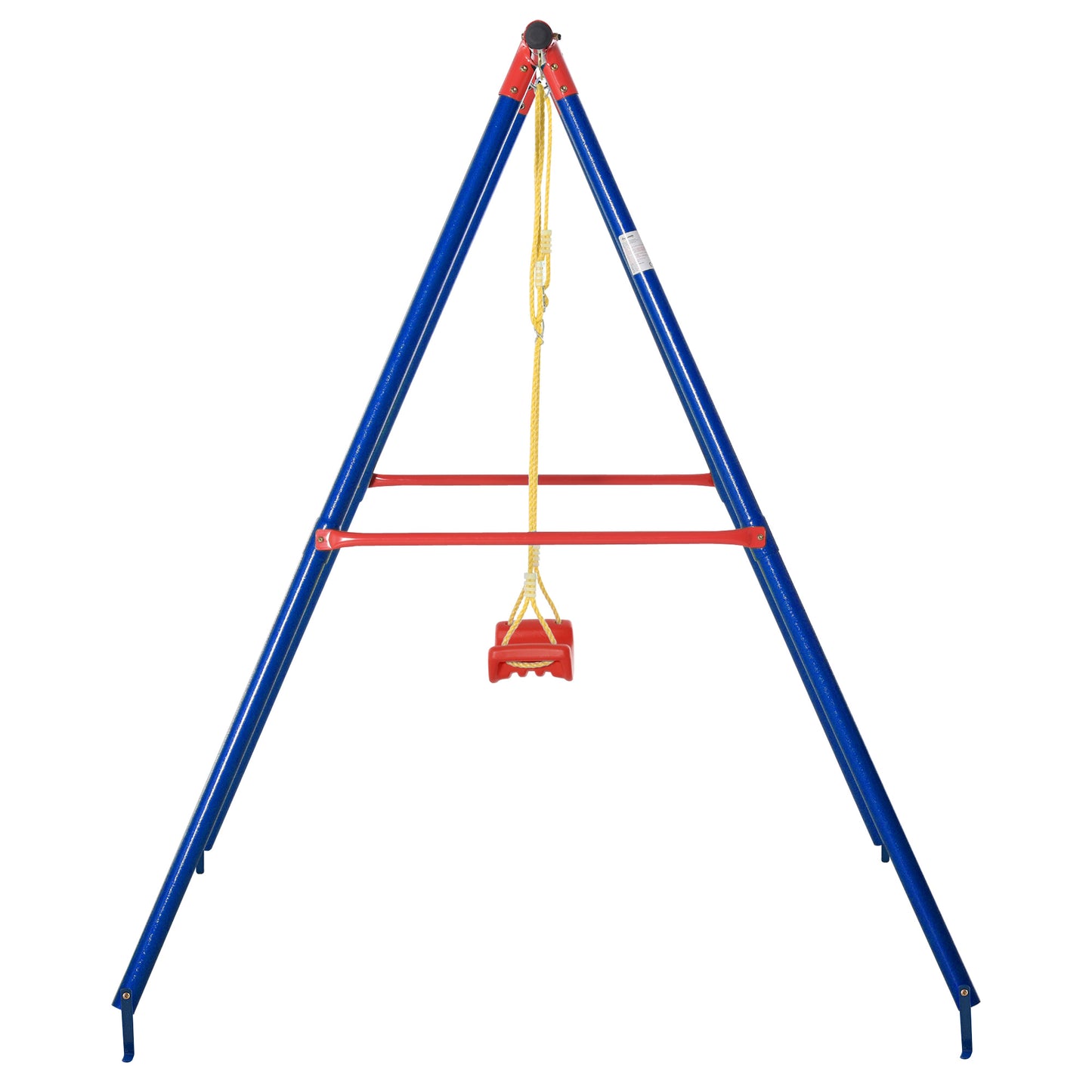 Kids Swing Set Toddler Swing Adjustable Rope Heavy Duty A-Frame Stand Outdoor Playset for 3-8 Years Old Blue
