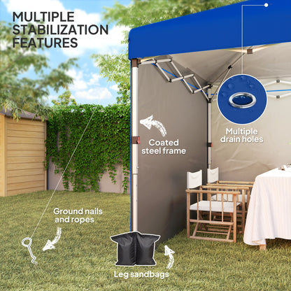 3 x 3 (M) Pop Up Gazebo, UPF 30+ with 2 Sidewalls, Leg Weight Bags and Wheeled Bag