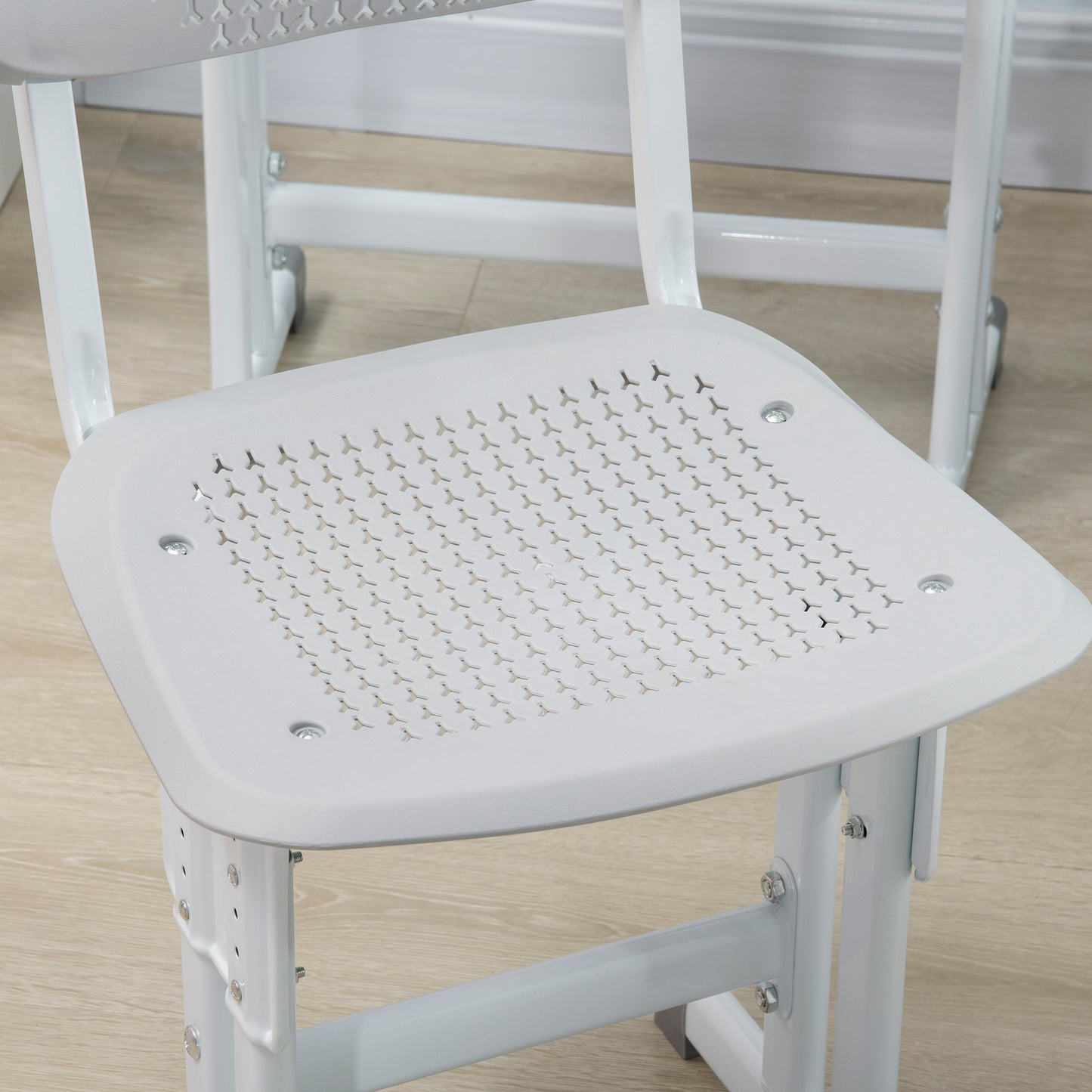 Kids Adjustable Desk and Chair Set, Book Stand, Pen Slot - Grey