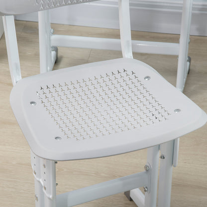 Kids Adjustable Desk and Chair Set, Book Stand, Pen Slot - Grey