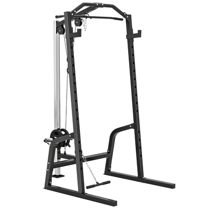 Power Cage Power Rack with 15-Level Squat Rack, Cable Pulley System, Lat Pulldown & Pull Up Bar