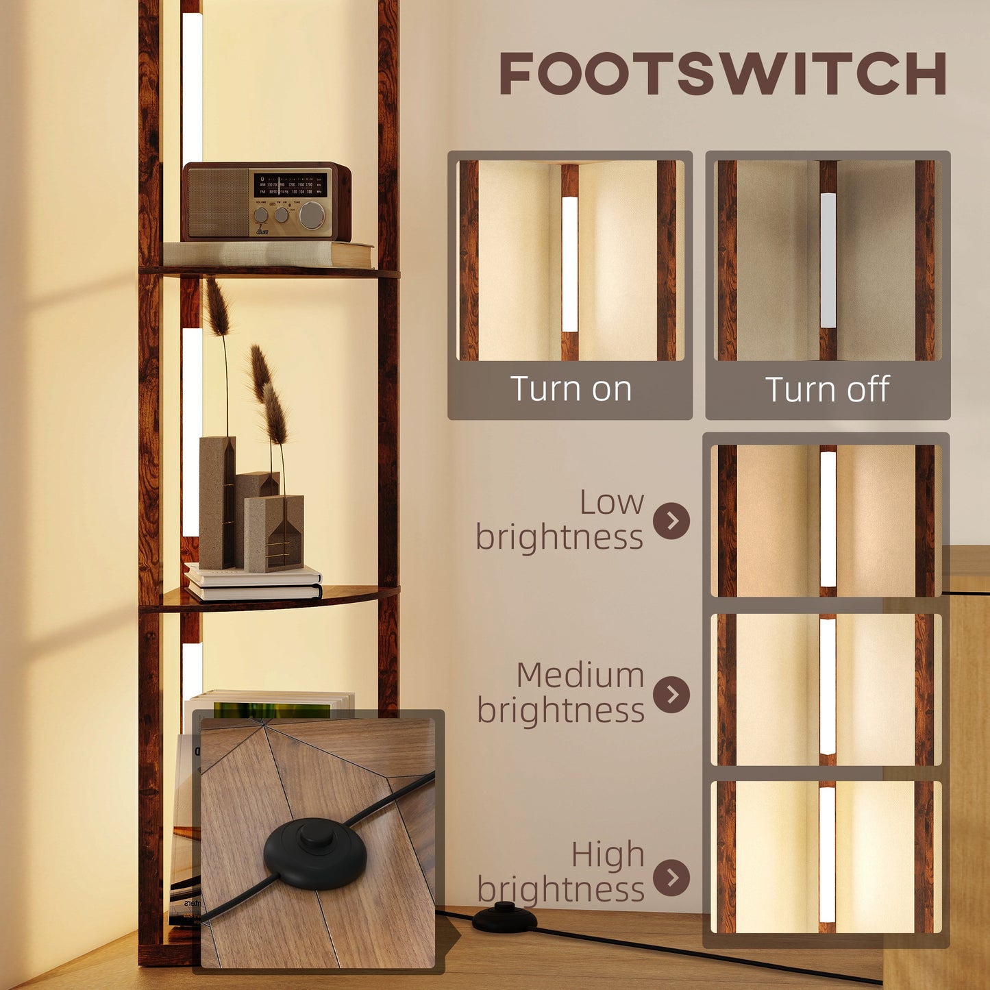 4-Tier Corner Floor Lamp