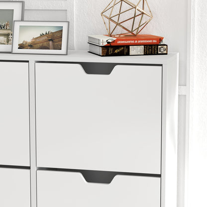 Shoe Storage Cabinet, 4 Flip Drawers, Shoe Organizer for 8-16 Pairs of Shoes, White