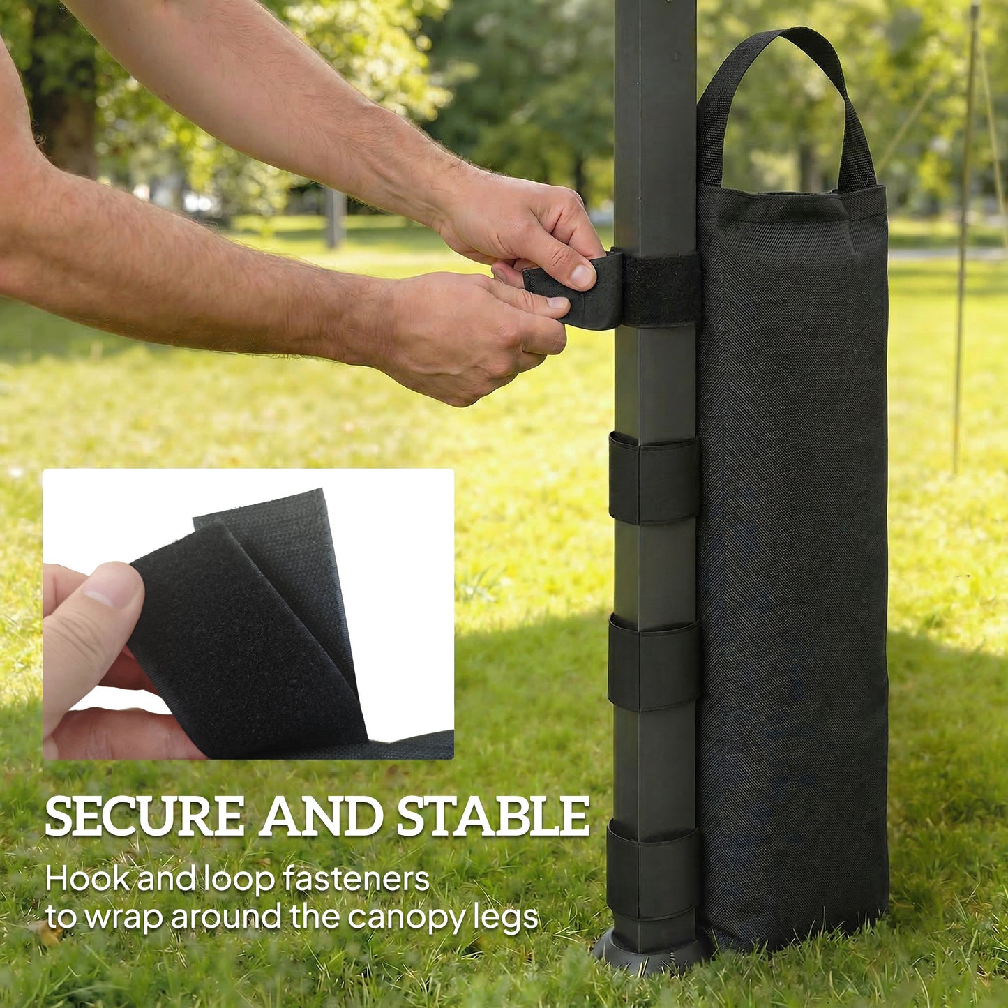 8 Pack Gazebo Sand Weights Bags, 40 kg 600D Heavy Duty Sand Bags Sandbags for Canopy Tent Legs, Without Sand, Black