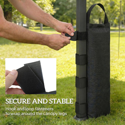 8 Pack Gazebo Sand Weights Bags, 40 kg 600D Heavy Duty Sand Bags Sandbags for Canopy Tent Legs, Without Sand, Black