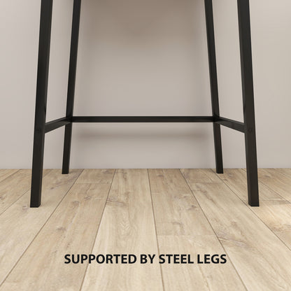 Vanity Desk with Flip-Up Mirror, Industrial Dressing Table with 16 Small Compartments for Bedroom, Natural Wood Effect