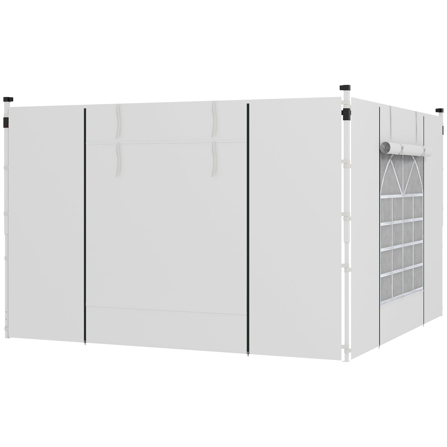 Gazebo Side Panels, 2 Pack Sides Replacement, for 3x3(m) or 3x6m Pop Up Gazebo, with Windows and Doors, White