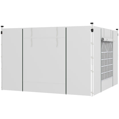 Gazebo Side Panels, 2 Pack Sides Replacement, for 3x3(m) or 3x6m Pop Up Gazebo, with Windows and Doors, White
