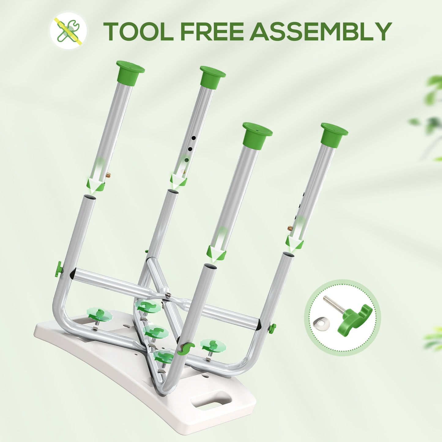44-51.5cm Aluminium Frame Shower/Bath Stool - Green