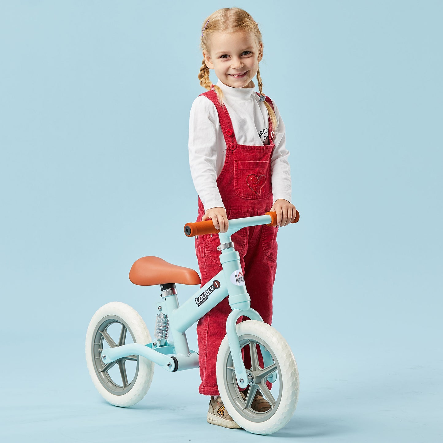 12" Kids Balance Bike No Pedal Bicycle EVA Tyre Adjustable Seat Toddler Training Bike W/ Shock Absorber 2