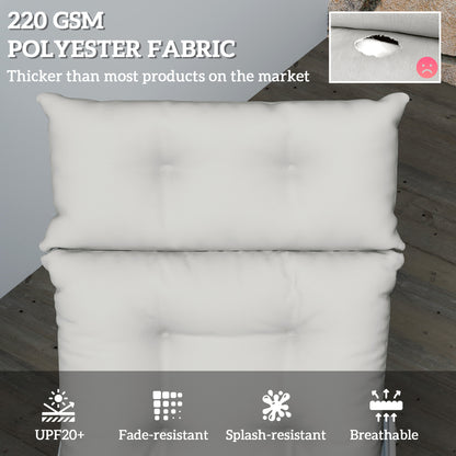 Sun Lounger Cushions Only, 190 x 56 x 10 cm Garden Lounge Chair Cushions, UPF20+ 220gsm Fabric