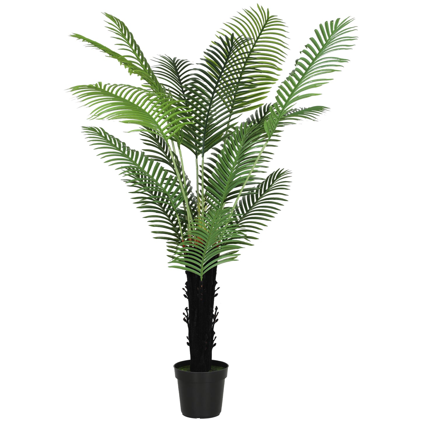 175cm Artificial Areca Palm Tree with 16 PE Leaves, Decorative Artificial Plant with Plastic Pot and Flocked Soil