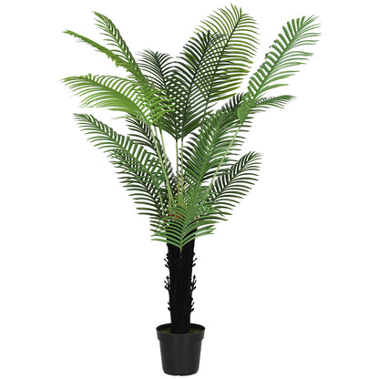 175cm Artificial Areca Palm Tree with 16 PE Leaves, Decorative Artificial Plant with Plastic Pot and Flocked Soil
