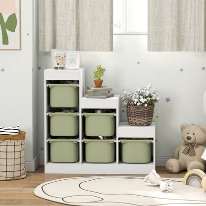 Toy Storage Organiser, Three-Layer Kids Toy Storage Units, with Removable Bins, for Ages 3-8 Years, Green