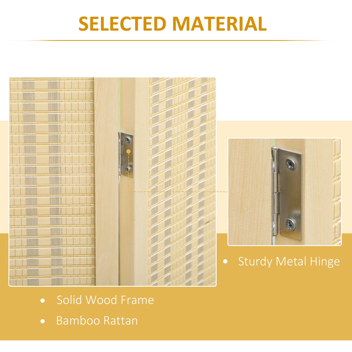 4 Panel Folding Room Divider Screen, Wall Panel Privacy Furniture, Freestanding Paravent Partition Separator for Living Room