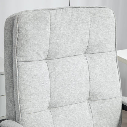 Linen-Look Double-Padded Office Chair - Grey