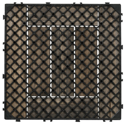 27 Pcs Wooden Interlocking Decking Tiles, 30 x 30 cm Outdoor Flooring Tiles, 2.5㎡ per Pack, for Patio, Balcony, Terrace