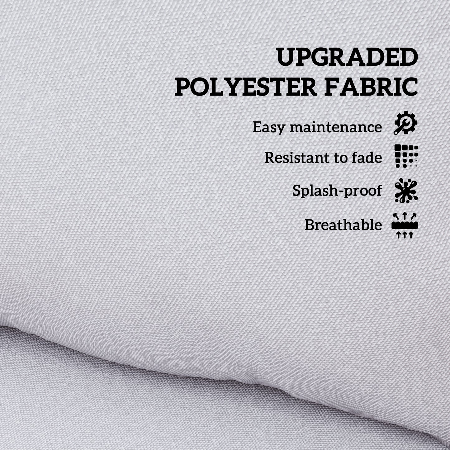 Seat and Back Padded Cushion Set, CUSHION ONLY - Light Grey
