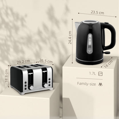Kettle and Toaster Set, 1.7L 3000W Rapid Boil Jug Kettle with Otter Thermostat, Limescale Filter