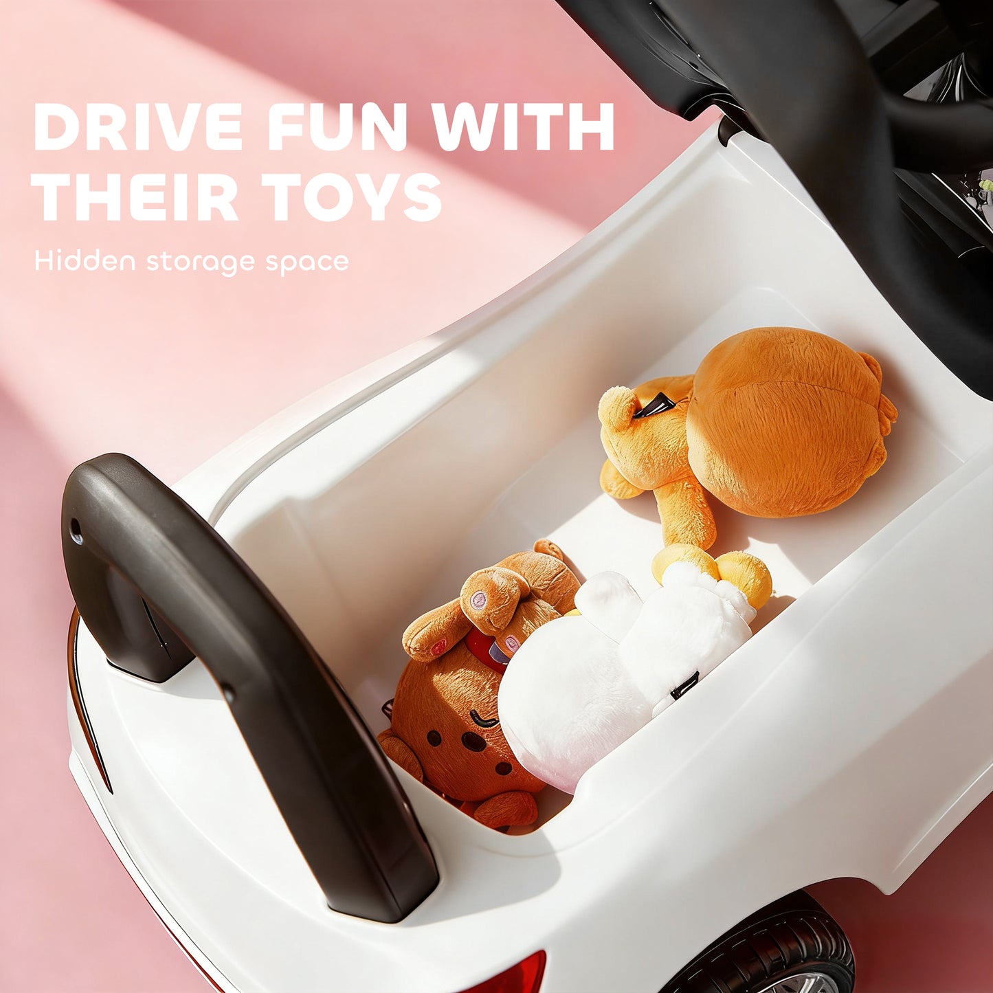 Ride on Car Baby Toddler Walker Foot to Floor Sliding Car Slider, White