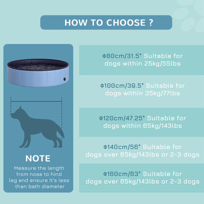 Foldable Dog Pool for Puppies and Ducks, Thickened PVC Dog Paddling Pool Bath Tub Hard Board
