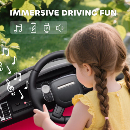 Land Rover Discovery Licensed 12V Kids Electric Car with Remote, 4 Wheel Suspension, Slow Start, Lights, Music, Pink