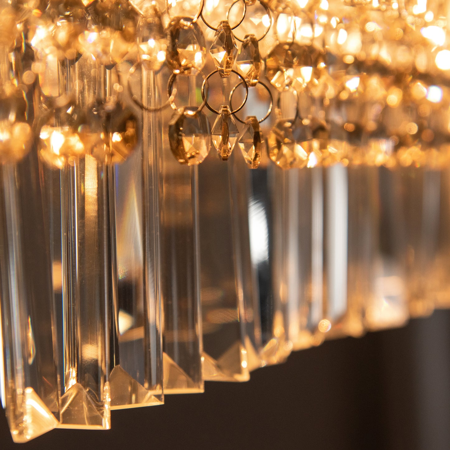 Modern Raindrop Crystal Chandelier, Round Rectangular hanging Ceiling Light, Linear Hanging Lighting