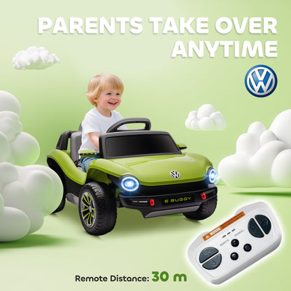 Volkswagen Licensed Kids Electric Car with Remote Control for Ages 3-6 Years, Green