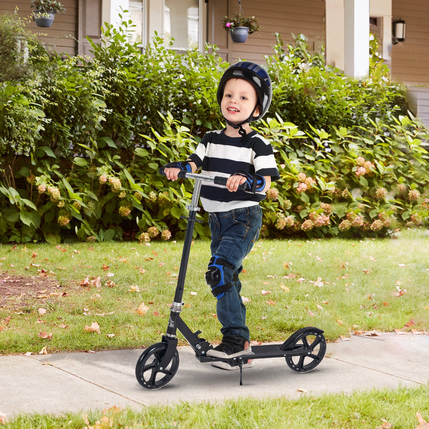 Kids Scooter Teenager Kick Scooter Foldable 4 Levels Adjustable Height with Rear Fender Brake for 7-14 Years