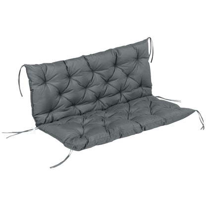 Garden Bench Cushion, 2 Seater Swing Chair Cushion, Seat Pad with Ties for Indoor and Outdoor Use, 120 x 110 x 12 cm