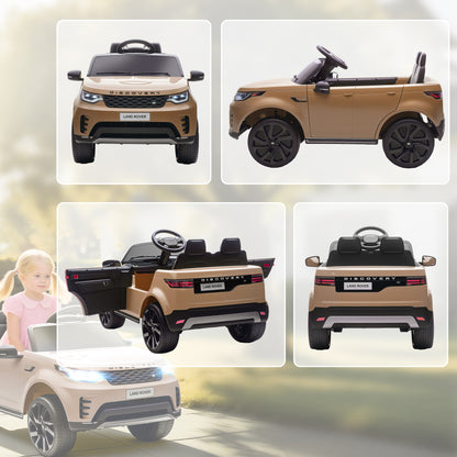 Land Rover Discovery Licensed 12V Kids Electric Car with Remote, 4 Wheel Suspension, Slow Start, Lights, Music, Khaki