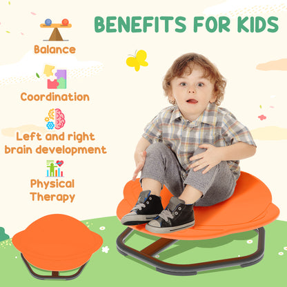 Planet-Shaped-kids Swivel Chair, Sensory Spinning Chair for Balance, Coordination Training, Orange