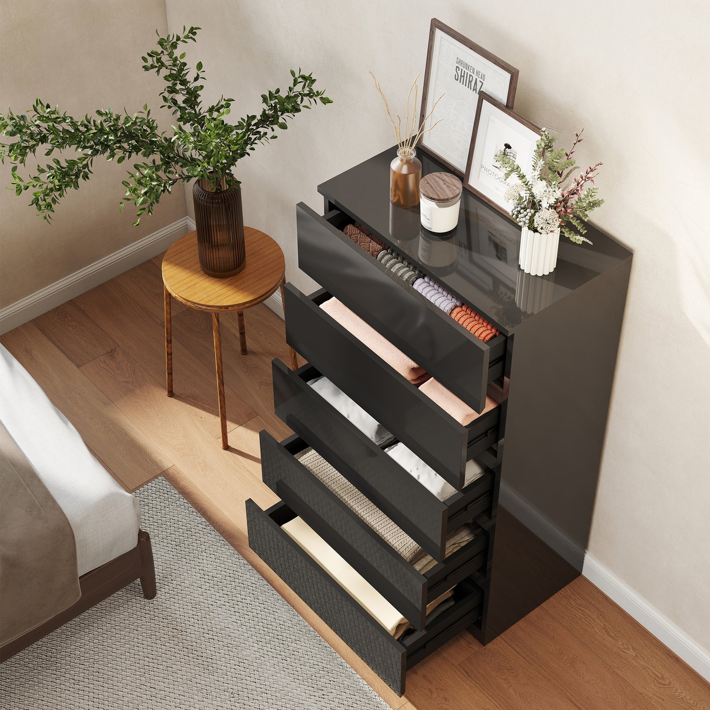 Chest of Drawers, 5-Drawer Storage Cabinets, Modern Dresser, Storage Drawer Unit for Bedroom