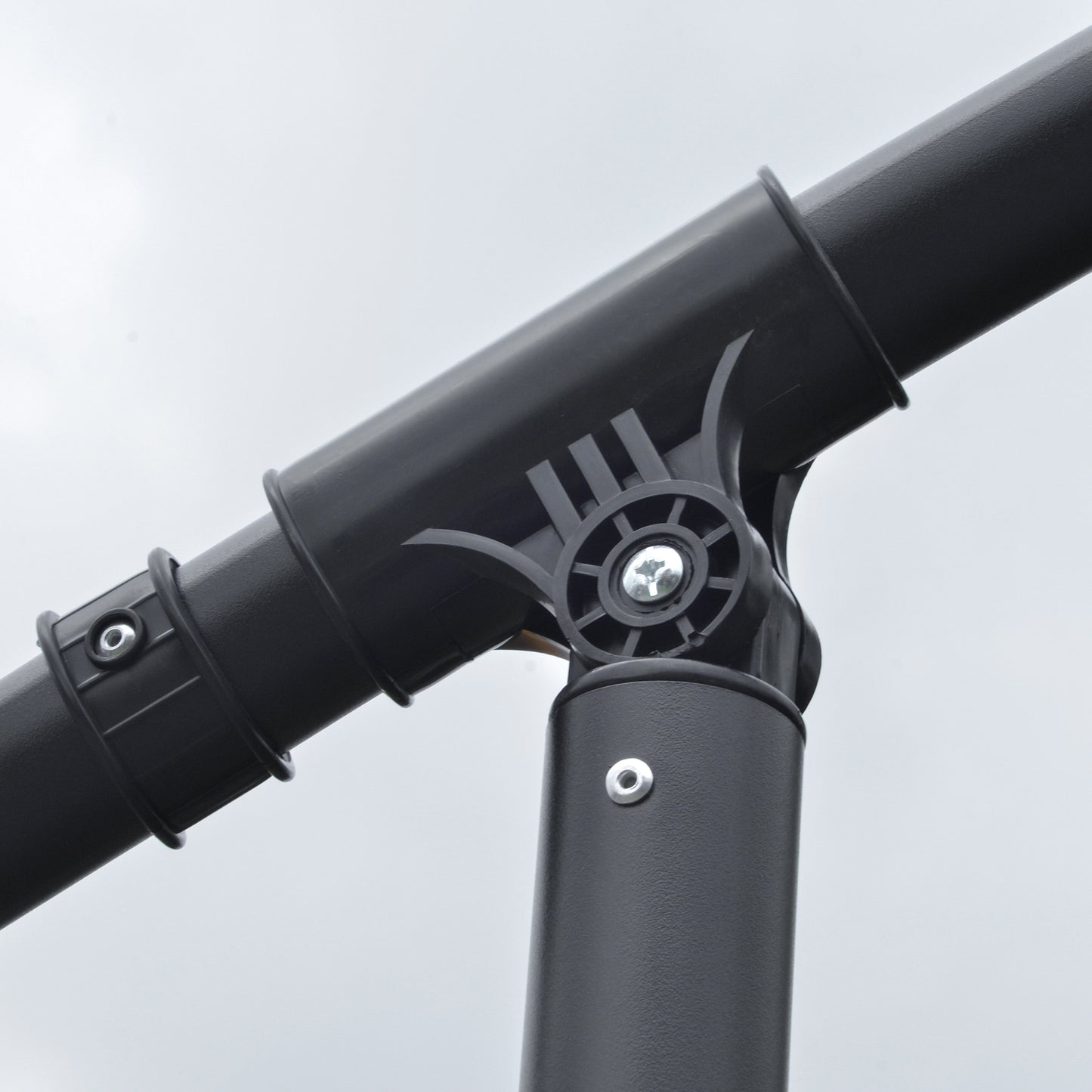 3(m) Cantilever Banana Parasol Hanging Umbrella with LED Solar lights, Crank, 8 Sturdy Ribs and Cross Base for Outdoor