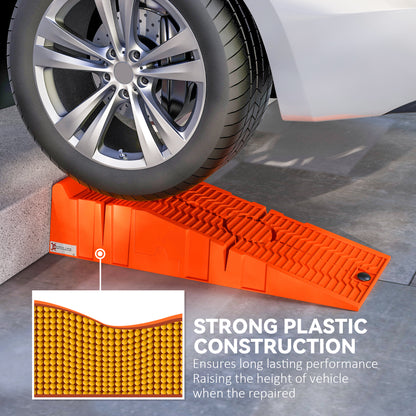 2 PCs Car Ramps Heavy Duty 2.5 Ton Motorhome Levelling Ramps, Plastic Garage Workshop Car Lift