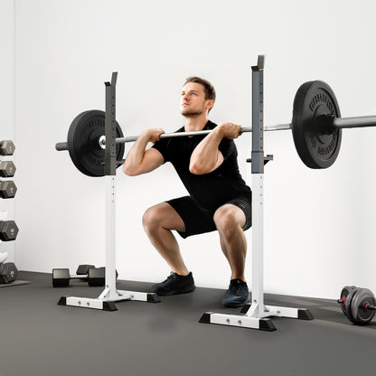 Heavy Duty Weight Bar Barbell Squat Stand Barbell Rack Spotter, for Home, Gym - Black