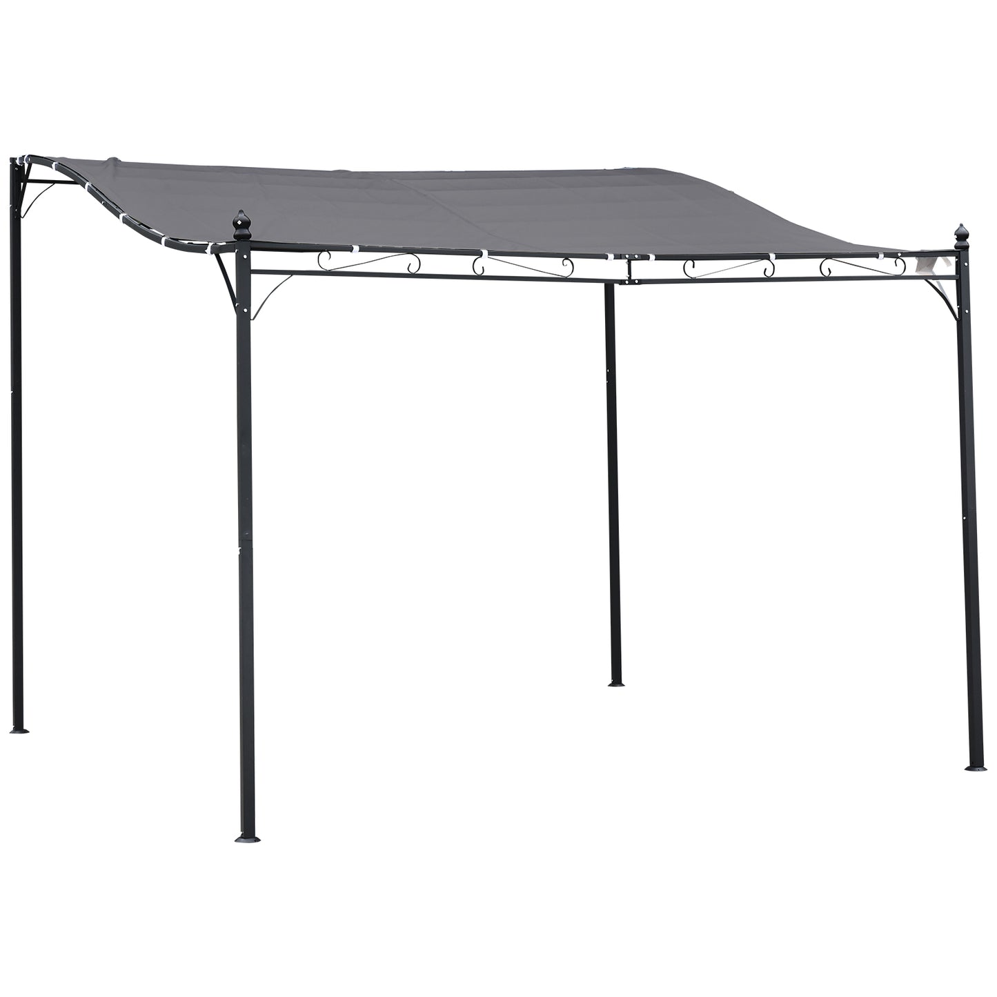 3x3m Metal Pergola with Canopy Garden Awning for Garden Parties, Grey