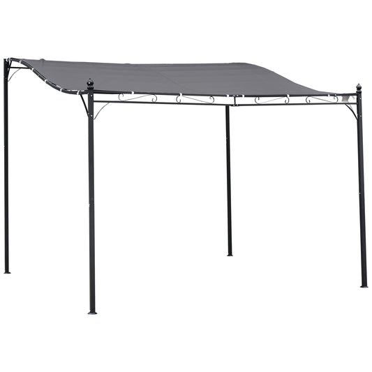 3x3m Metal Pergola with Canopy Garden Awning for Garden Parties, Grey