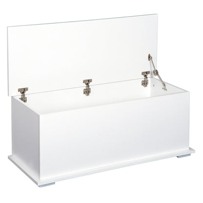 113L Storage Chest, Storage Box with Flip-Top Lid and 2 Safety Hinges, Storage Trunk for Living Room, Entryway