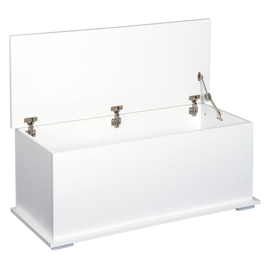 113L Storage Chest, Storage Box with Flip-Top Lid and 2 Safety Hinges, Storage Trunk for Living Room, Entryway