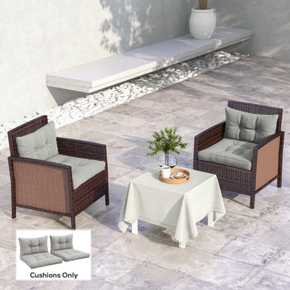 4-Piece Seat Cushions Back Pillows Replacement, Patio Chair Cushions Set for Indoor Outdoor, Light Grey