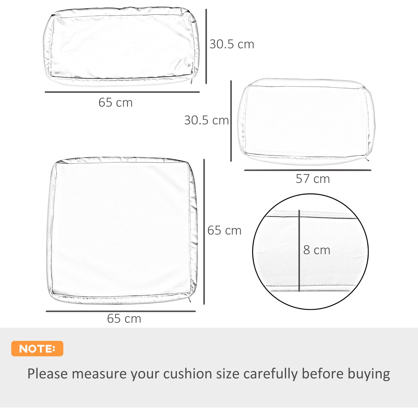 Replacement Cushion Covers for Garden Sofa Set, Garden Rattan Sofa Cushion Polyester Cover Replacement Outdoor